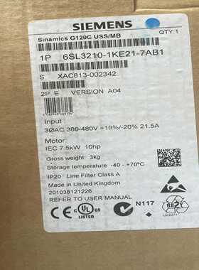 变频器6SL3210-1KE21-7AB1原包装~询价
