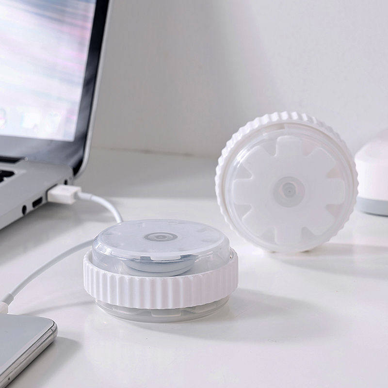 日本伸缩数据线收纳盒便携式旋转多功能充电线整理绕线卷线理