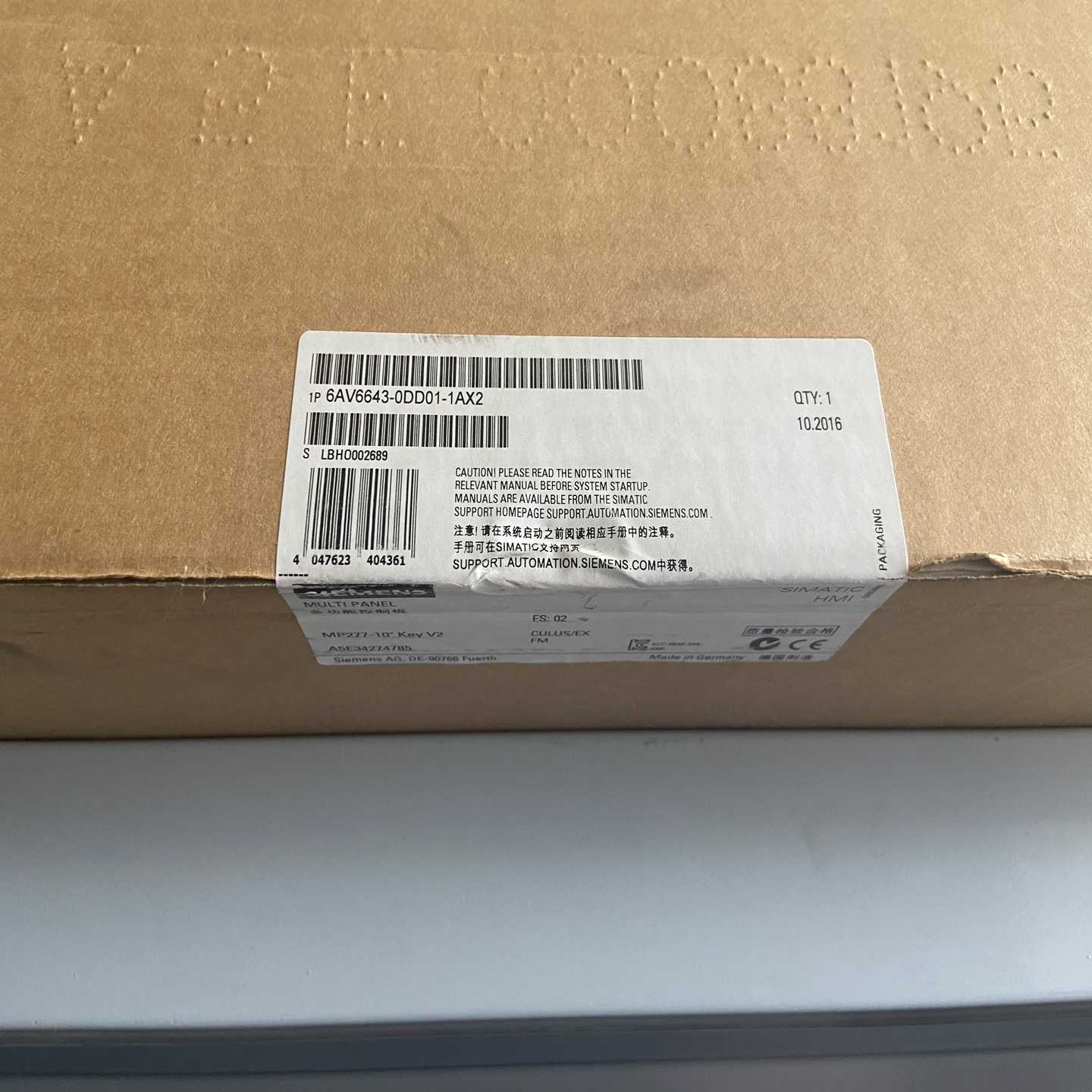 (询价)MP277-10 6AV6643-0DD01-1AX2 6A