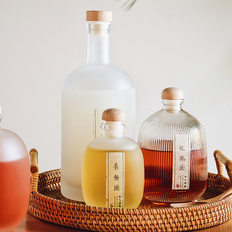 泡酒青梅酒瓶空瓶专用玻璃瓶子密封果酒红酒酿酒分装酒容器小