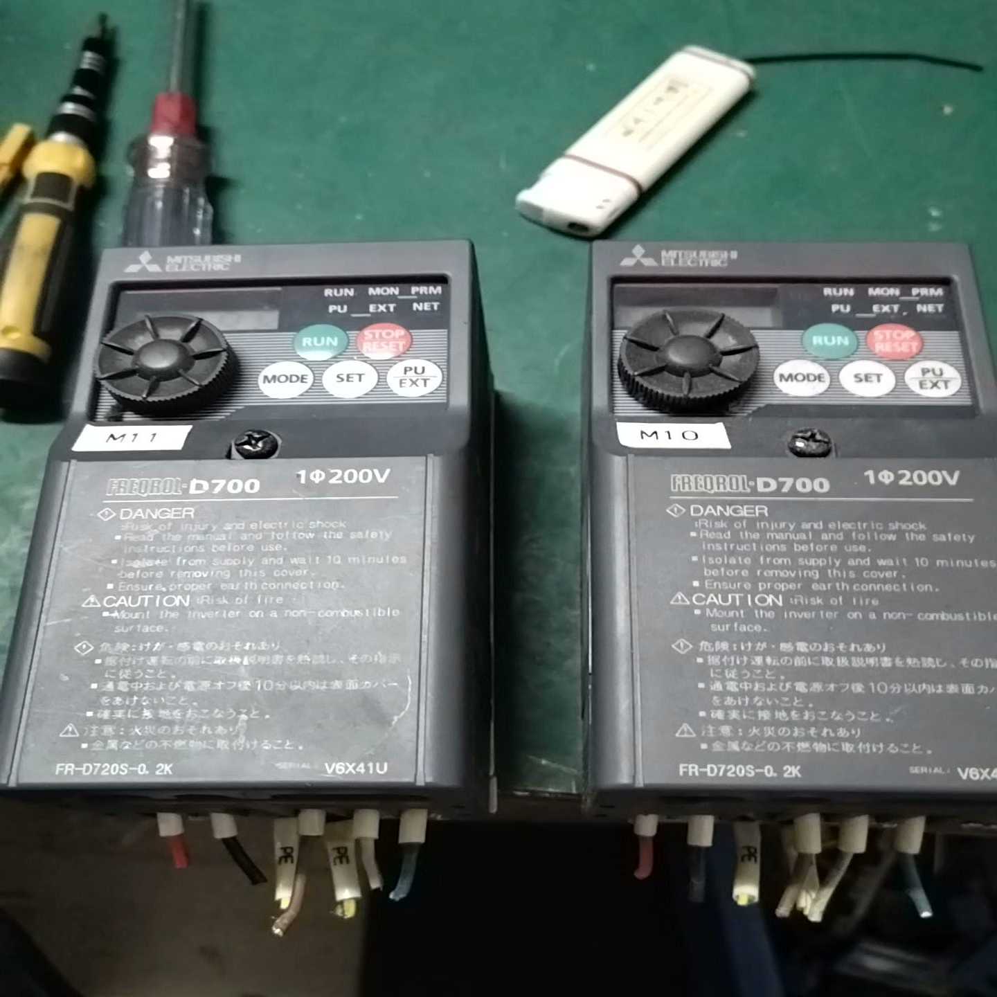 三菱D700变频器二个，型号FR-D720S-0.2K。拆机--议价商品