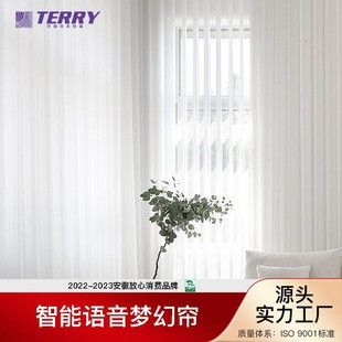 特瑞梦幻帘垂直帘智能电动窗帘工厂客厅阳台防晒卧室落地窗遮光帘