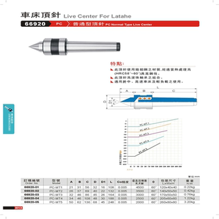 MT3 正精展普通型顶针66920 MT2 MT4 MT1