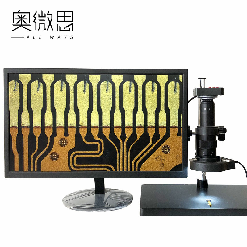 奥微思4K高清工业电子显微镜 视频检测放大测量PCB电路板钟表