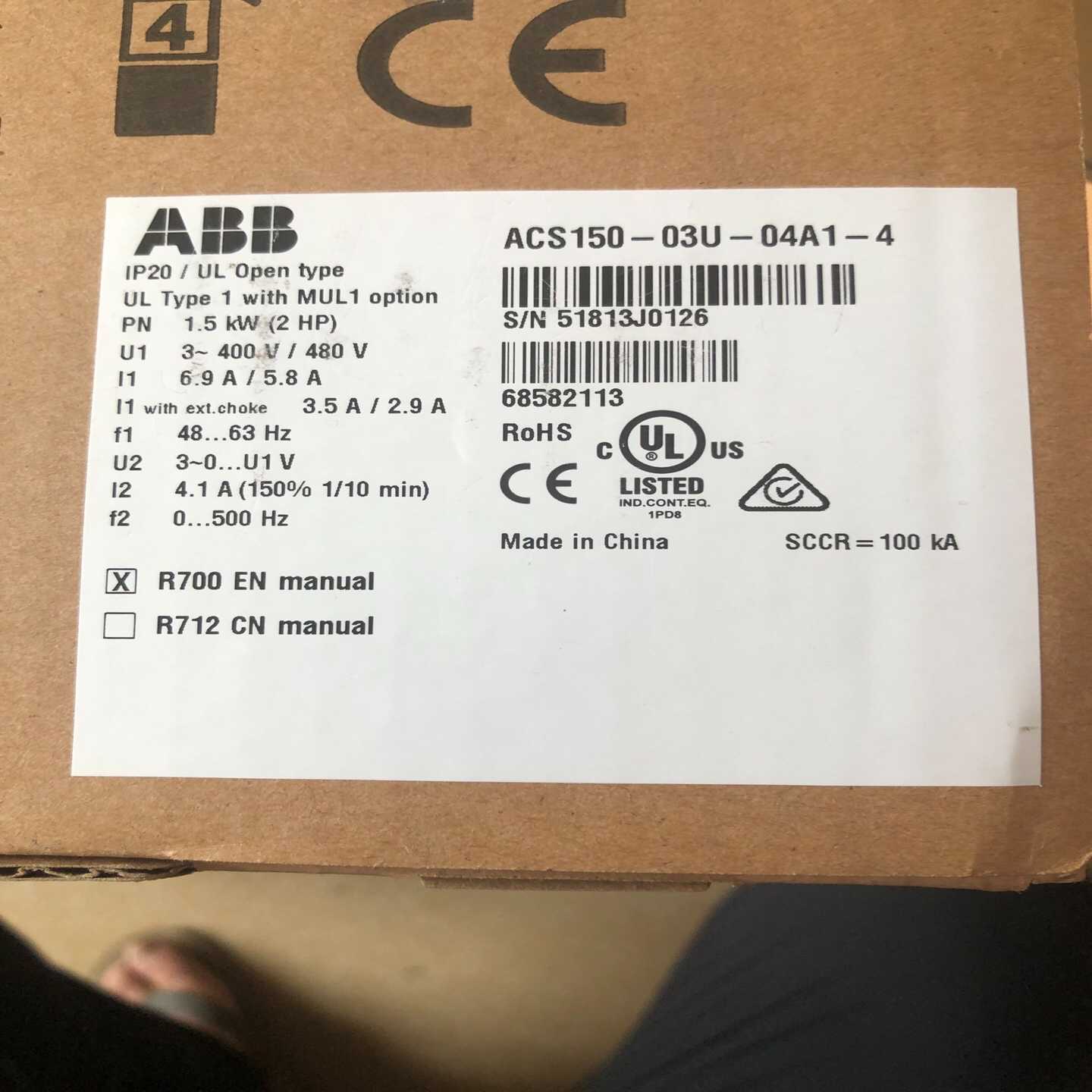 ABB变频器ACS150-03U-04A1-4~询价