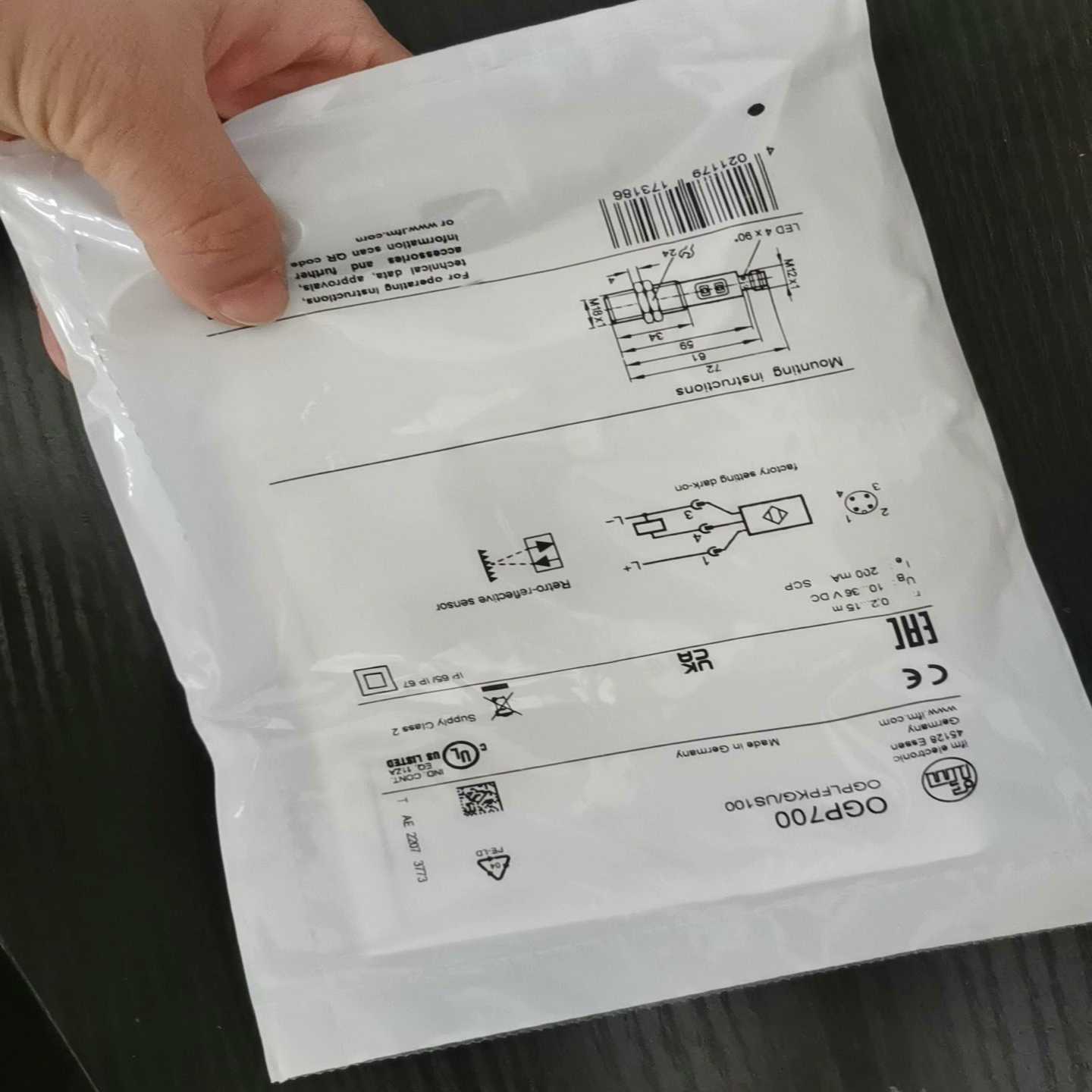 【议价】OGP700易福门激光传感器镜反射光电开关