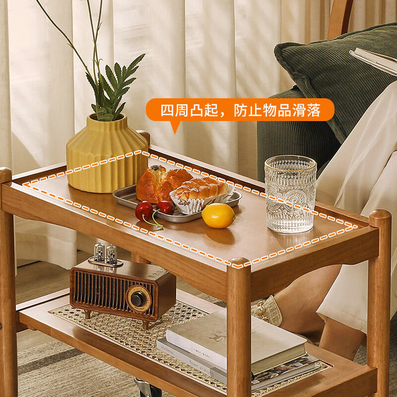 可移动沙发边几藤编边桌客厅小茶几边柜茶几桌方几小桌子实木