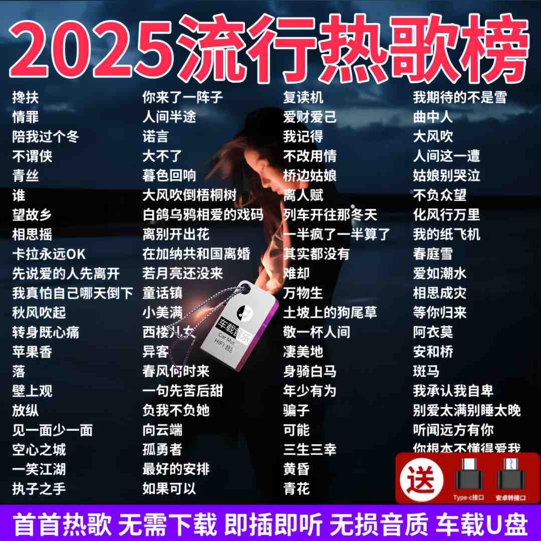 无损柏林之声高音质音乐u盘2025抖音火爆车载u盘新歌流行歌