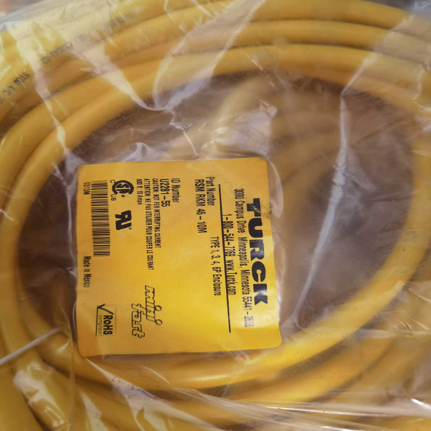 图尔克7/8电源线RSM RKM 46-10M U2281-~议价