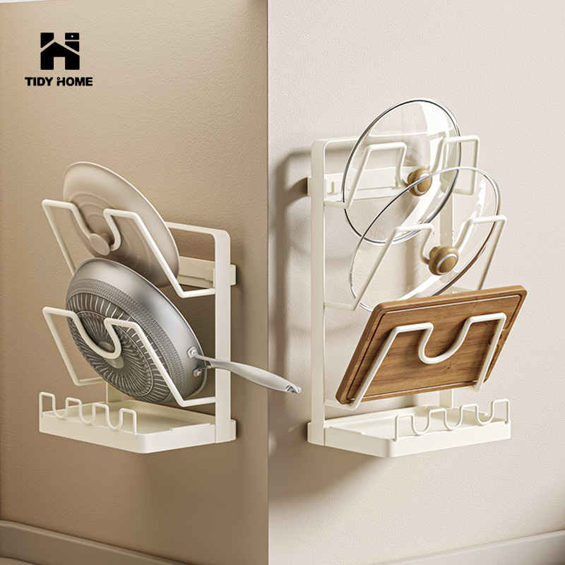 TidyHome锅盖架子免打孔壁挂式厨房置物架砧板放置器多功能收纳架