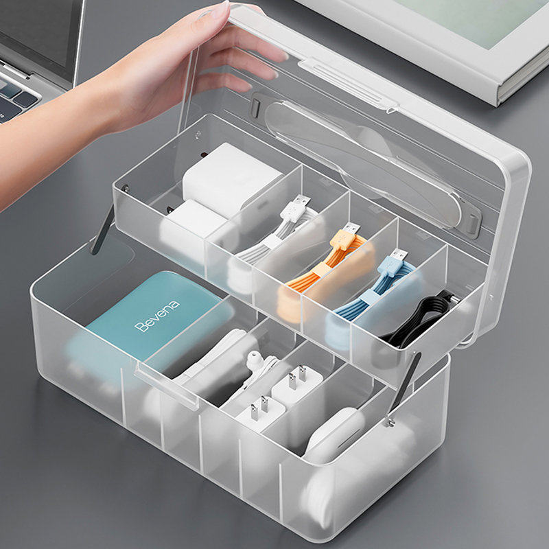 数据线收纳盒手机充电器电源充电线桌面理线盒集线器家用整理神器