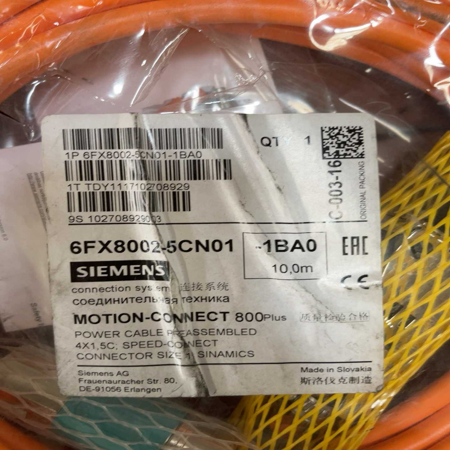 西门子 连接线6FX8002-5CN01-1BA0 全新原装--议价商品