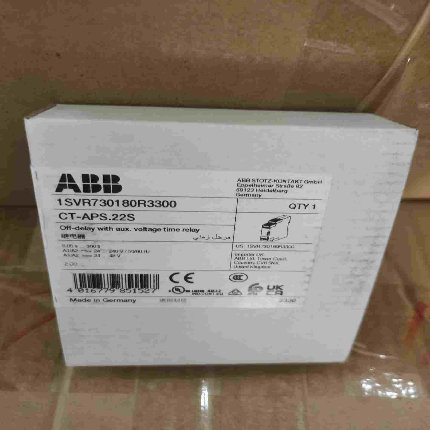 ABB时间继电器 CT-APS.22S，2C/O，24-（电子设备）