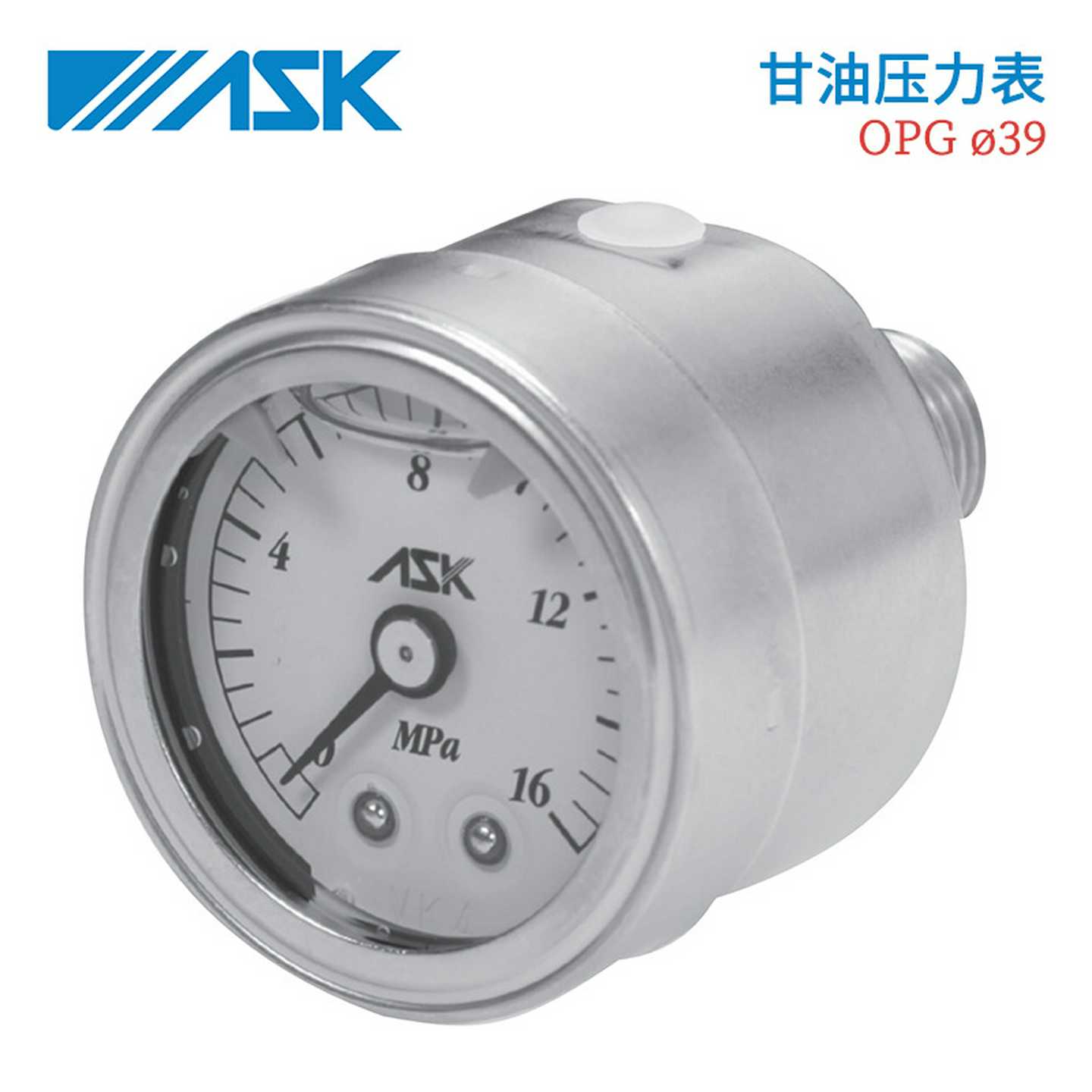 日本ASK甘油压力表OPG-DT-R1/4-3g91/2.5/4/6/10/16/25/40MPA-S