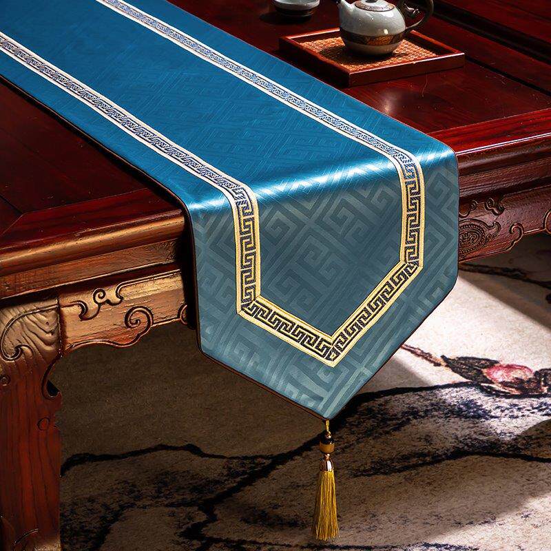 新中式禅意桌旗茶几布餐桌垫现代简约布艺电视五斗柜盖巾桌布台布