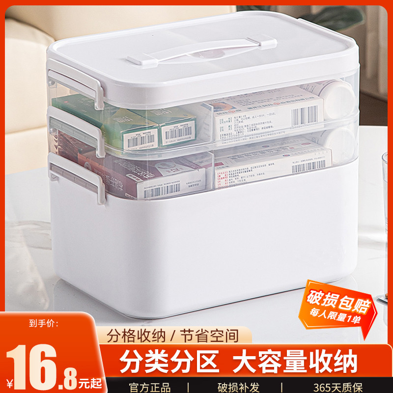 药箱家庭装家用医药箱大容量多层大号要药药物收纳盒医疗急救箱