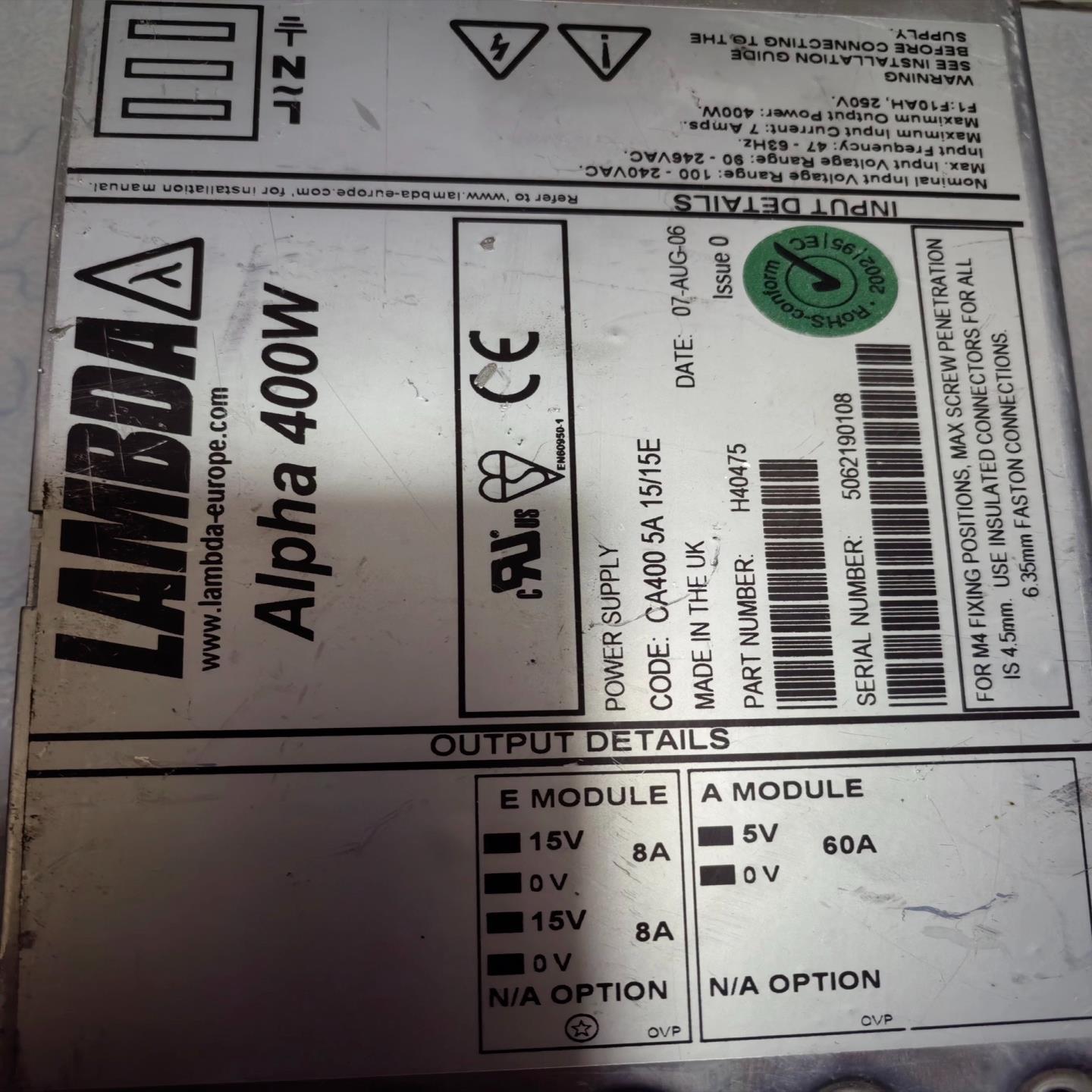 H40475 Alpha400W TDK-Lambda开关电~询价