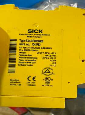 SICK继电器FX3-CPU000000 FX3-XTIO8（耶耶电子）