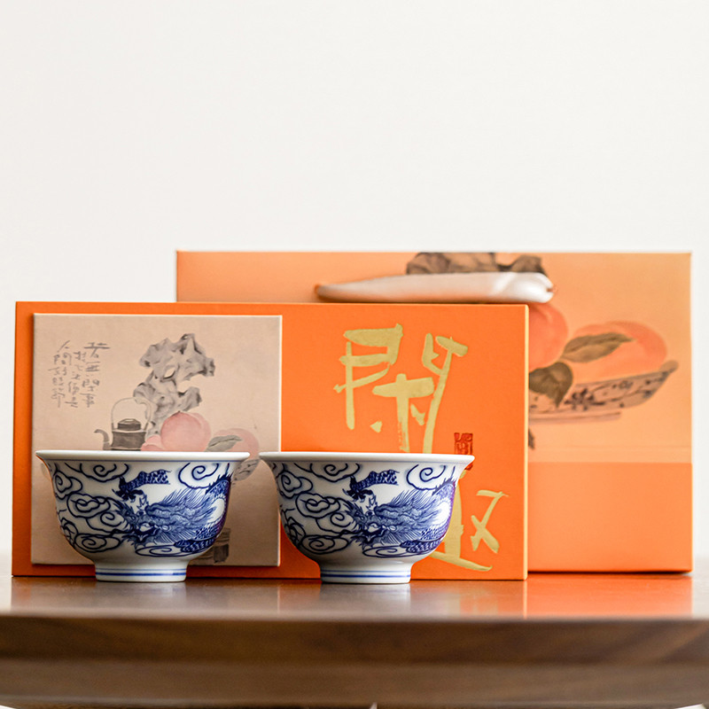 觅己龙纹主人杯陶瓷个人专用高档茶杯功夫茶具单个茗杯精致