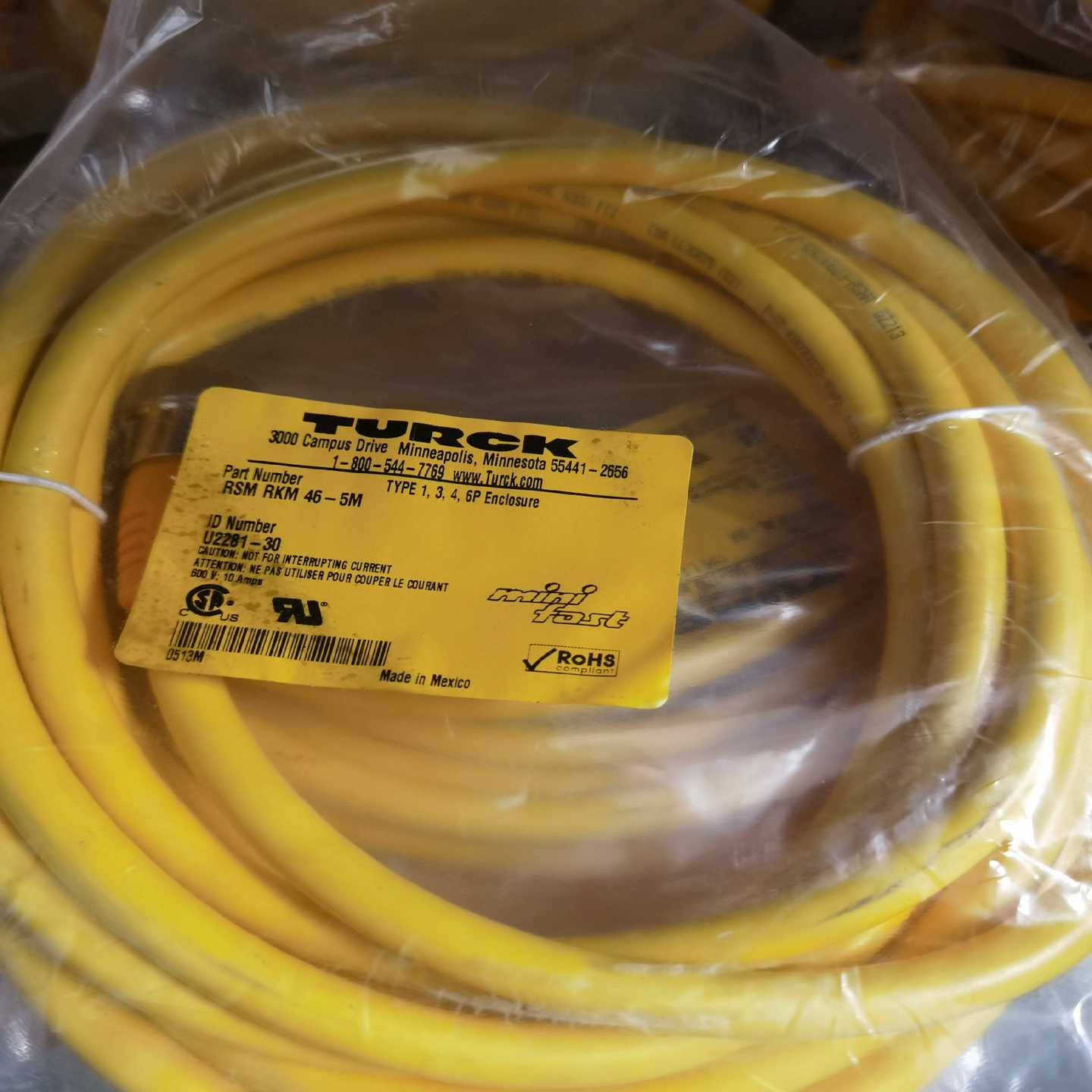 图尔克7/8电源线RSM RKM 46-5M~议价