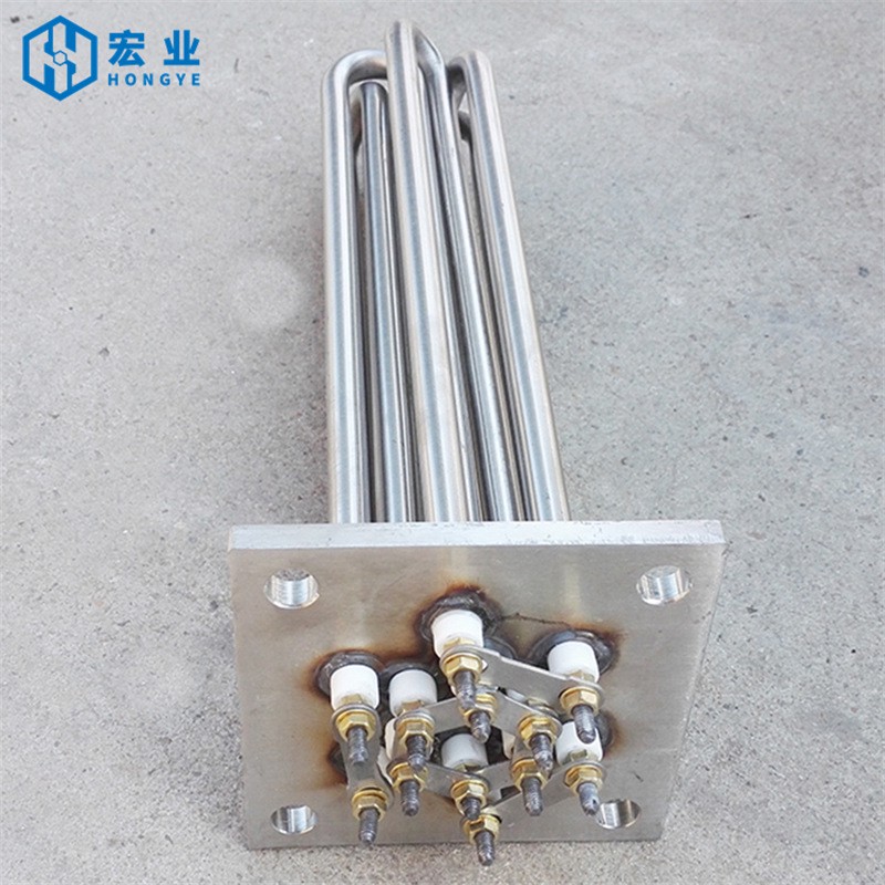 供应模温机电热管304不锈钢方法兰加热管220V380V6KW法兰电加热