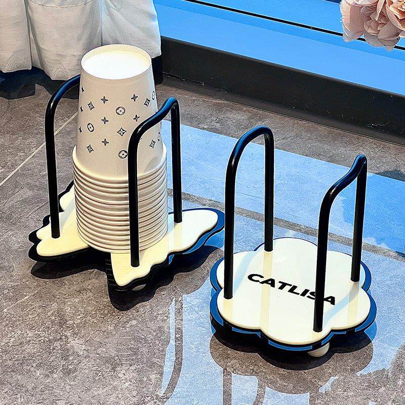 一次性杯架取杯器桌面高级感轻奢纸杯架高档台面杯子收纳置物架
