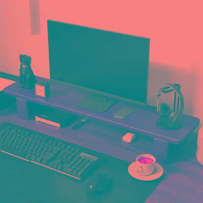 三梦台式电脑显示器增高架办公桌面置物架实木收纳显示屏抬高