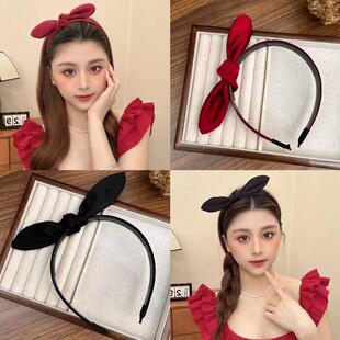 玫瑰的故事黄亦玫同款蝴蝶结发箍高颅顶发箍复古气质兔耳朵头箍