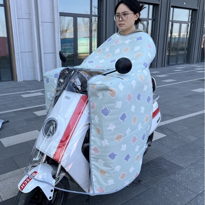 斗篷款夏季电动摩托车挡风被防晒防风遮阳罩电瓶车电车加大加宽