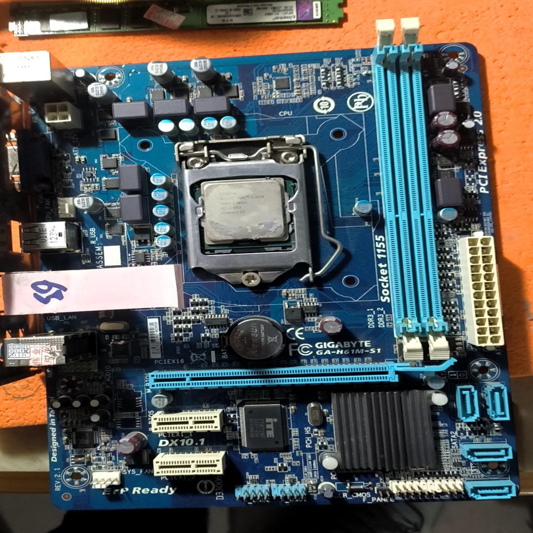 技嘉H61M一S1主板带ⅰ3一3220U正常使用~询价