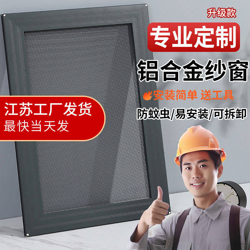 定制纱窗推拉式防蚊鼠防猫抓不锈钢铝合金塑钢阳台纱门平移沙门