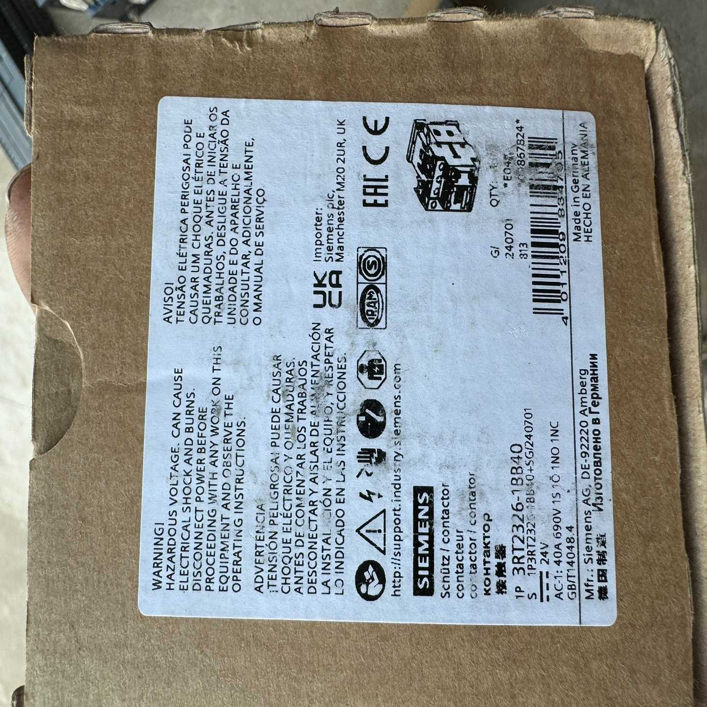 询价~接触器 3ZX1012-0RT13-1AA1  DC2