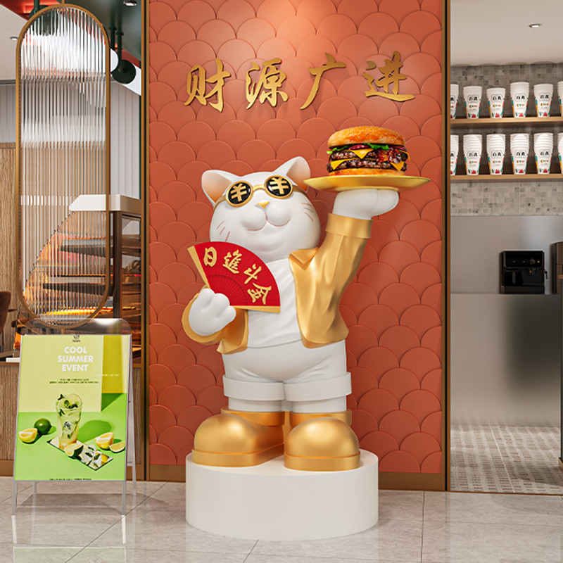 招财猫摆件家居客厅工艺创意发财猫开业礼物新店饭店开店送