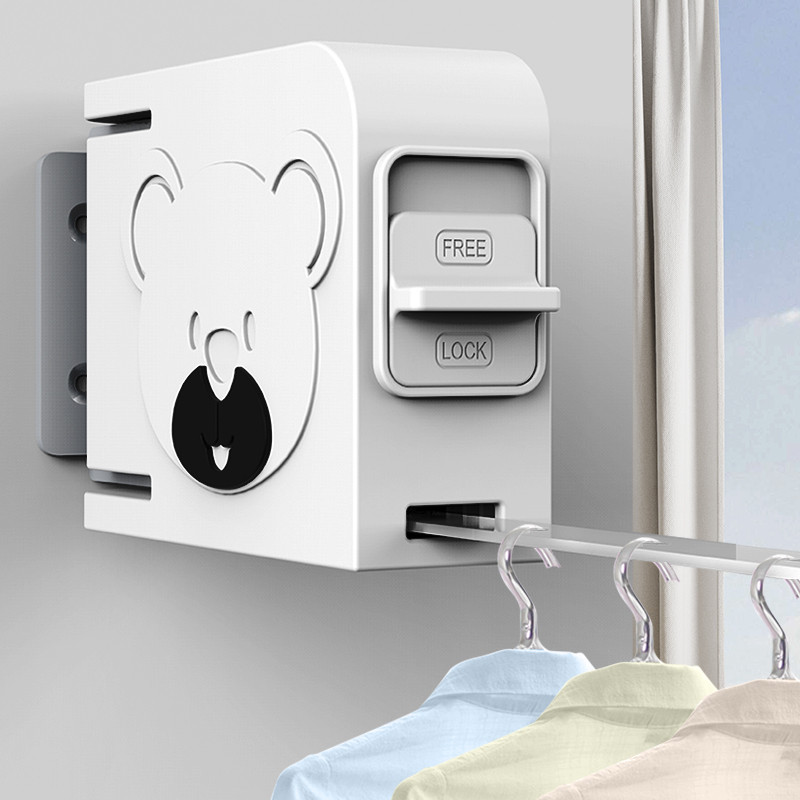 伸缩晾衣绳免打孔室内阳台收缩晾衣神器挂晒凉衣服隐形室内晾