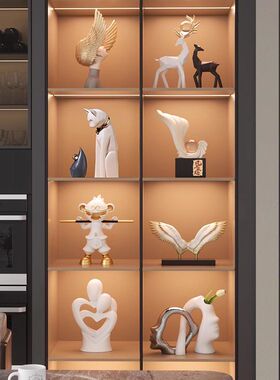 高端大气客厅酒柜摆件创意家居电视柜两侧红酒架餐边柜工艺装