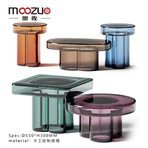 小户型家用创意花瓣圆形茶几