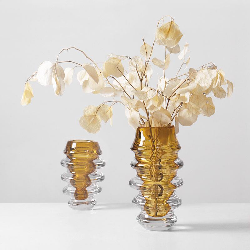 现代轻奢琉璃花器插花花瓶摆件样板间售楼处家居客厅玄关软装饰品