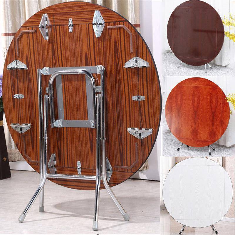 圆形简易折叠餐桌正方形桌实木可吃饭桌大圆桌小户型家用折叠饭桌