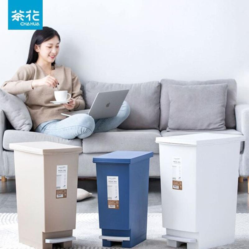 茶花厨房垃圾桶家用分类垃圾桶大号商用带盖脚踩式厕所卫生间防臭