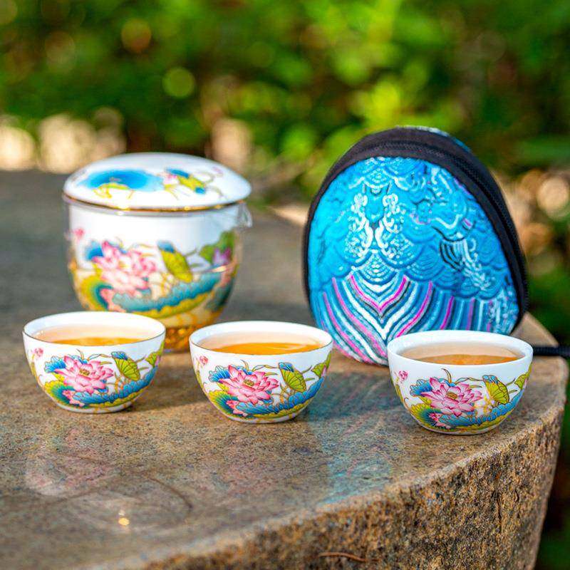 荷韵快客杯旅行茶具一壶三杯收纳包户外泡茶杯陶瓷便携茶具套装,鲜花速递/花卉仿真/绿植园艺,割草机/草坪机,淘宝优惠券,粉丝福利购,淘宝优惠卷