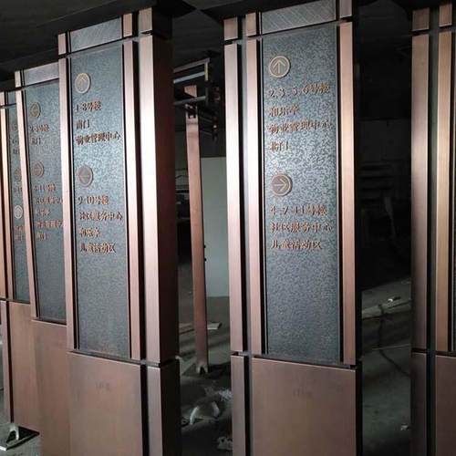 圣艺龙地产小区广告立牌指示牌不锈钢仿古镀铜做旧标识北京