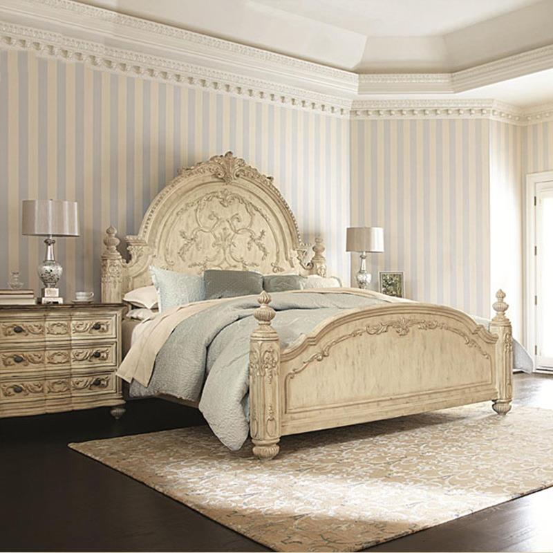 美式雕花1.8米婚床公主床复古做旧实木双人床法式做旧实木双人床