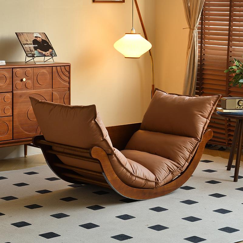 简约现代香蕉船摇摇椅家用客厅阳台懒人沙发月亮船休闲单人沙发椅