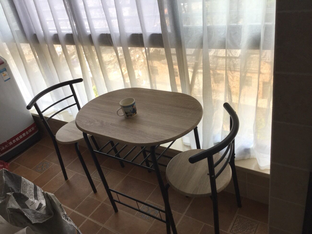 小户型一桌两椅简约双人二人两人出租房阳台餐桌椅组合情侣桌椅