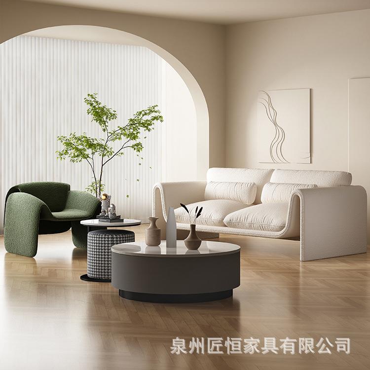 北欧奶油风沙发茶几组合家用小户型卧室阳台沙发椅简约客厅小沙发