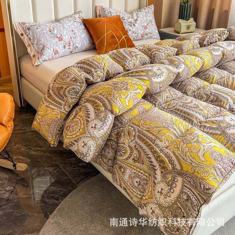 进口A+羽毛绒被95白鹅绒春秋被冬被子120支全棉保暖鹅绒被芯