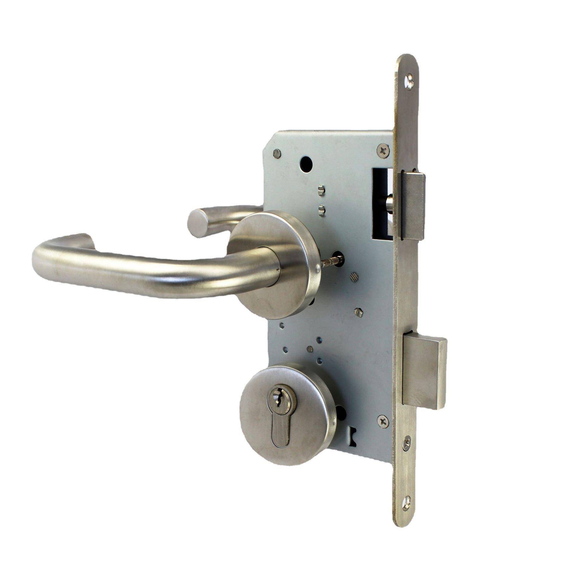 304不锈钢分体锁统开不锈钢门锁7255圆角ST6100