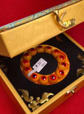 仿鹤顶红手串仿鸟头珠子单珠圆珠文玩一点红顶珠DIY多宝配饰