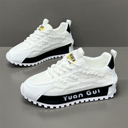 厚底小白鞋男2024新款欧式增高鞋潮牌运动休闲男鞋透气网面老爹鞋
