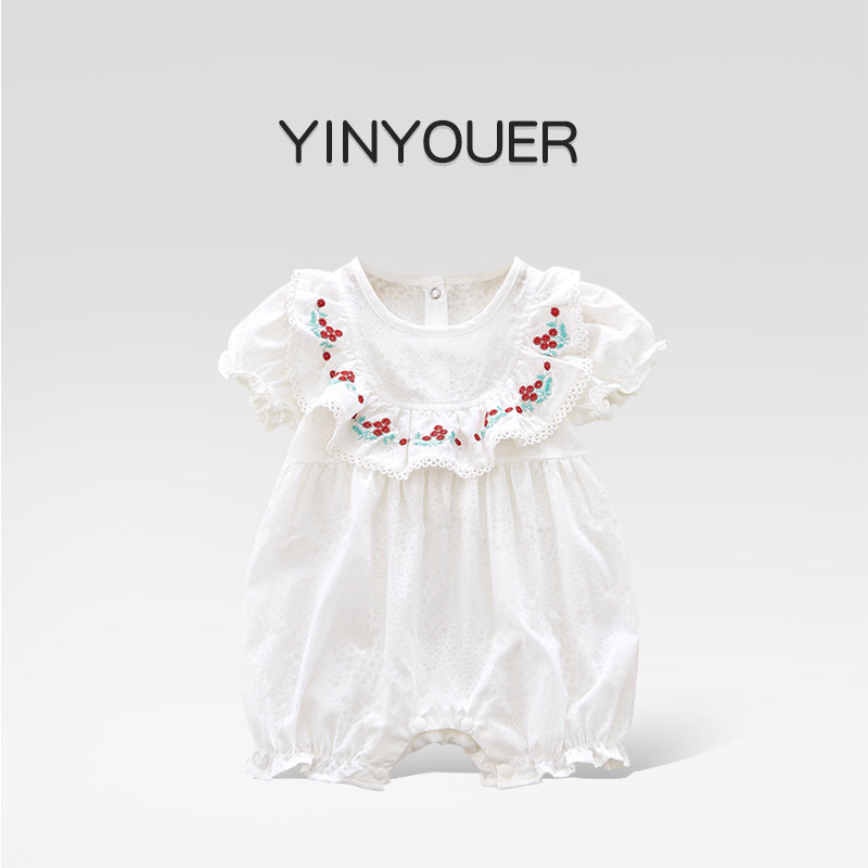 纯棉婴儿衣服夏季薄款女宝宝短袖哈衣可爱满月装公主服新生儿夏装,童装/婴儿装/亲子装,连身衣/爬服/哈衣,淘宝优惠券,粉丝福利购,淘宝优惠卷